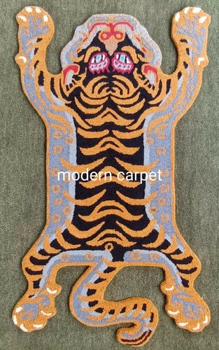 Tibetan tiger loop rug with - tiger,