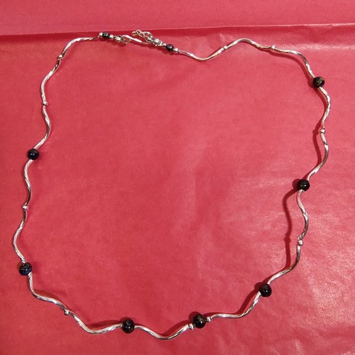 Silver plated necklace with - silver,