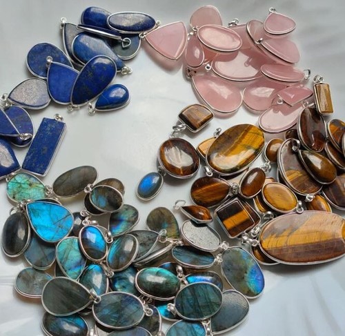 Labradorite mix gemstone 925 - labradorite,